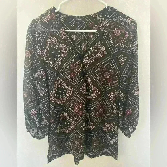 Dynamite Long‎ Sleeve Top Blouse Floral BOHO Medium - Picture 1 of 7